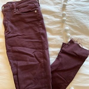 maroon jeans